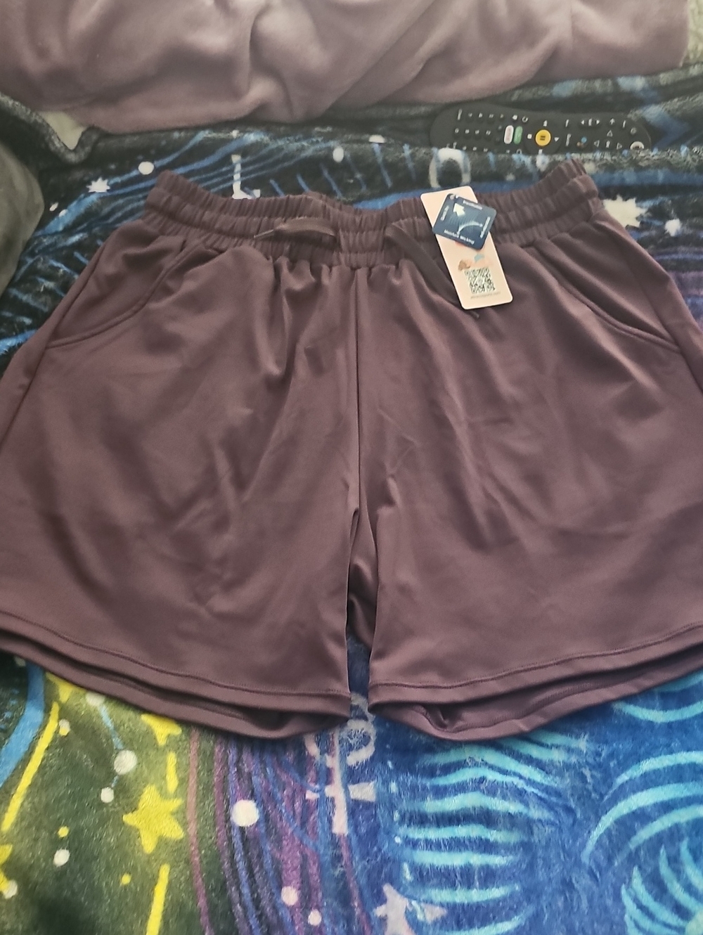 Athletic Elastic-Waist Running Shorts - Plum